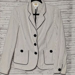 Talbot's Womens SZ:6 Blazer black & white stripes